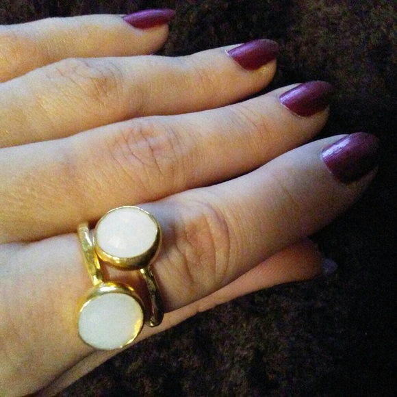 22k Gold Vermeil Solid 925 Sterling Silver Core Turkish Artisan Ring White Stone - Picture 6 of 9